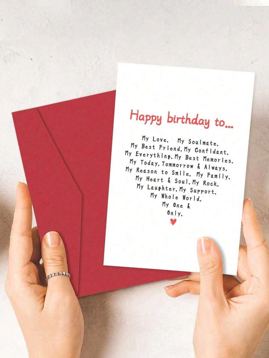 1 Set - Funny & Unique Birthday Card Gift For Husband, Boyfriend, Distinctive Birthday Greeting Card - Alphabet Heart Greeting Card - View 1