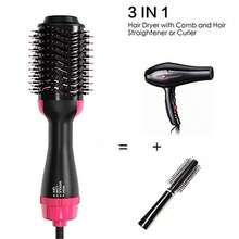 Hair Dryer Hot Air Brush Styler And Volumizer Electric Ion Blow Dryer For All Hair Types Straightener Curler Comb Roller One Step Operation Black With Red Compression Wave Curling Iron, Convenient & Comfortable Styling, Negative Ion Hair Curler, Comfortable Grip Curling Iron - 查看 1
