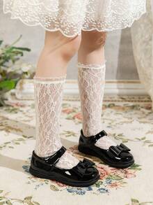 1 Pair Fashion Solid Color Bow Round Toe Flat Shoes, Comfortable & Soft, Suitable For School, Commuting, All Seasons - glossy black - View 1