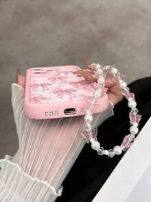 蝴蝶结图案粉色镂空设计，搭配蝴蝶链，防摔加厚简约时尚手机壳，兼容 17/17 Pro/17 Pro Max/16/15、15 Pro Max、Apple P13手机壳、P14女款手机壳、P11软壳手机壳、P12手机壳，防摔，适用于XS/XR/16 Pro Max/13手机壳/手机壳/78P/78GES2、16/15/XR/16 PROMAX/7P8P/P12 Pro Max/P13 Pro Max/P14 PROMAX/P13/P14/P11/P12/P14女款软壳防摔手机壳 - 彩色 - 查看 5