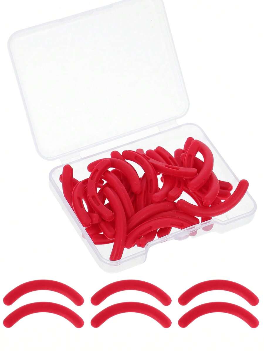 100片/50片/10片装睫毛夹替换垫，硅胶橡胶替换垫，适用于通用睫毛夹 - 紅色 - 查看 1