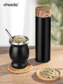 半套抹茶茶杯套装，包含抹茶茶杯、茶杯、吸管和清洁刷，采用不锈钢双层结构，可用作茶杯、咖啡杯、茶具、户外露营杯 - Mate cup - 查看 1
