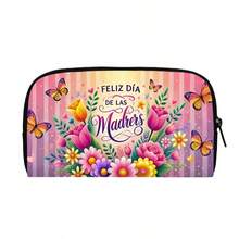 母亲节主题钱包，大容量多卡位印花零钱包，多功能手拿卡包，时尚休闲印花图案，拉链设计，女士手拿包，适合日常通勤和节日礼物 - 彩色 - 查看 6