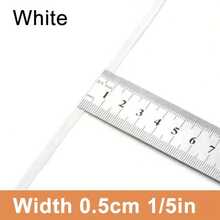 Uiewefy 39.4英寸/78.7英寸高弹缝纫松紧带，弹力橡皮筋，DIY手工，服装辅料，缝纫松紧带，简约设计，中性色调，耐用材质，精湛工艺 - 白色 - 查看 19