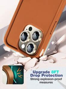 四件套透明手机壳（1 张钢化玻璃膜，3 颗银色点钻），兼容 11/12/13/14 Pro Max，透明材质，带钻石镜头保护膜，兼容 15 Pro Max/15 Pro/15 Plus/16/16 Pro Max - 彩色 - 查看 2