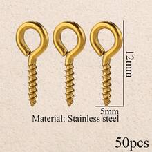 50/100颗不锈钢极简螺纹吊环螺丝 9字形螺丝 吊坠眼钉 DIY珠宝配件 日常工艺用品 - 羊眼 - 查看 12