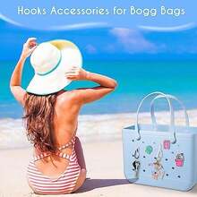 AIERSA Inserts Hooks Accessories For Bogg Bags, Charms Key Holder Carabiner, Pouch Earphone Tassel Keychain Cup Holder Attachment Compatible With  Rubber Beach Totes - 白色的 - 查看 3