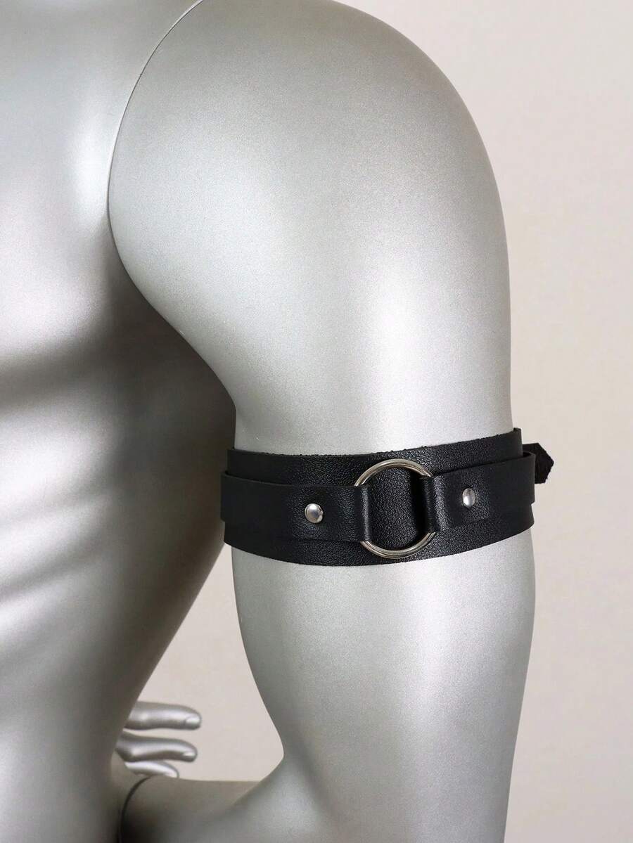 2PCS Fashion Men's Armband Arm Strap Arm Patch Harajuku Gothic Armband Adjustable Arm Patch Arm Strap Fashion Accessory - màu đen - Xem 1