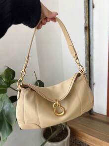 2026新款JW PE Jayla单肩包，葫芦吊坠装饰，独特设计，适合工作、通勤、约会、外出、聚会、旅行、购物等多种场合。 - 卡其色 - 查看 4