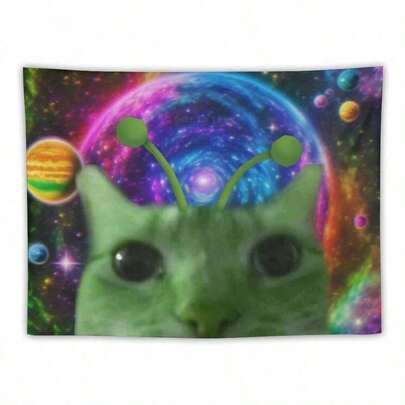 1PC Cute Kitten Flag Tapestry, Perfect For Teen Bedroom Wall Decor, College Dorm Decor, Suitable For Indoor And Outdoor Use, Ideal For Room Decoration, Outdoor Activities, And Home Wall Flag. Wall Hanging Art.