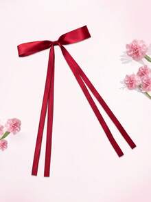 1Pc 6 Inch Hair Bow Fashionable Teens Girl Tassel Ribbon Bowknot Hair Bows With Clips With Small Long Tail For Festivals Party - A - View 7