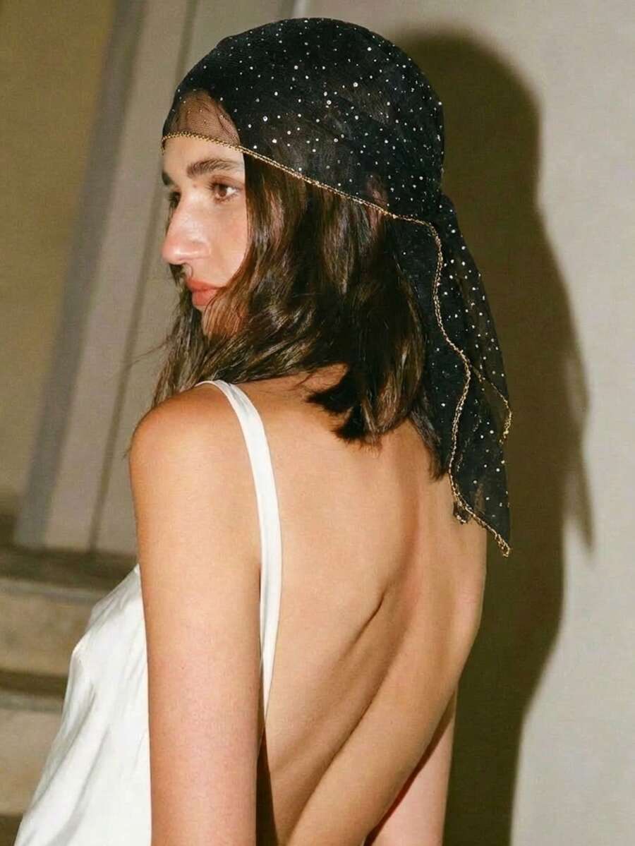 1 件女士时尚刺绣方形围巾头巾头巾、发带、头带非常适合装扮您的情人节