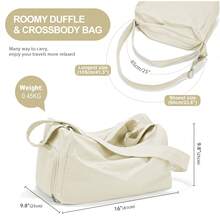 小巧可折叠防水健身包，可调节肩带，可爱舞蹈包，带鞋仓和防潮袋，适合健身房、旅行和周末使用，男女通用 - 彩色 - 查看 7