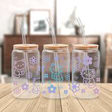 5张可爱猫咪主题UV DTF杯贴，防水防刮3D水晶贴纸，适用于16盎司玻璃杯、马克杯、工艺品，非常适合装饰个人物品！（4.3英寸 x 9.4英寸） - 貓咪 - 查看 6