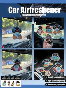 Nước hoa treo xe hình chim cánh cụt Pingu, thiết kế dễ thương, dùng cho cửa gió điều hòa, gương chiếu hậu, viên tạo hương thơm cho xe hơi, nước hoa treo xe, đồ trang trí nội thất xe hơi, quà tặng lý tưởng, thiết kế đặc biệt, hoàn hảo để tặng bạn bè và người hâm mộ. - Cùng một mùi hương, nhưng họa tiết khác nhau. - Xem 5