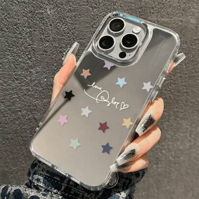 1pc Single-Sided Mirror Phone Case, Fashionable And Cute, Autumn Star Design, Suitable For IPhone 17, 16, 15, 14, 13, 12, 11 Series Including Air And Max Versions. An Excellent Gift For Halloween And Christmas.