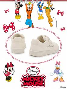 1 Pair Disney Mickey Mouse Collaboration Children's Sneakers, Suitable For Daily Wear, Festivals, Sports, Outdoor Activities, Comfortable, Non-Slip, Durable, Breathable (Boys' Sneakers, Boys' Skate Shoes, Children's Sneakers, Girls' Sneakers, Girls' Skate Shoes) - White - View 3