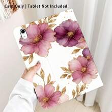 1个带笔槽的翻盖式桌面保护套，紫色花卉图案，兼容华为Matepad SE 11英寸/Matepad Pro 11英寸/Matepad 11.5英寸2026等，荣耀平板8/9/10，荣耀GT 11.5英寸/X7/X8A/X9/X8Pro/X9Pro/X10 PRO/V9/V8 Pro等，三星S11/A11/A11+等，苹果等，具备自动休眠/唤醒功能，适合开学季、情人节等场合。 - 彩色 - 查看 1
