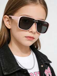1 Set Children's Fashion Glasses, Classic Minimalist Style, Suitable For Boys And Girls For Party, Holiday, Travel, Decoration, Daily Accessories, Photography Props - Pink - View 3