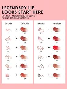 Pudaier 1 Lip Liner + 1 Lip Gloss Set, Long-Lasting Moisturizing, Smooth Application, Perfect Lip Lining, Suitable For All Skin Tones, Great Gift For Music Festivals, Parties, And Valentine's Day - 01+04 - View 4