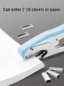 1 件手持式轻松订书机，多功能便携式手动金属装订器，符合人体工程学，适合家庭/学校/办公室使用 - 均碼 - 查看 6