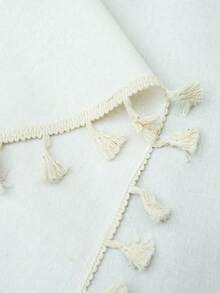 1件装全新纯色舒适花卉流苏户外防水防沙数码印花野餐垫/沙滩巾，时尚清新图案，适合户外露营和野餐 - A - 查看 6