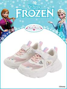 Disney 1 Pair Frozen Authorized Collaboration Children's Sports Shoes, Including Elsa Princess, Anna Princess And Arendelle Princess Sports Shoes, Suitable For Daily, Holiday Sports And Outdoor Wear. Comfortable, Non-Slip, Breathable Soles. - Baby Pink - View 1