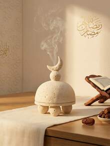 1个简约新月形树脂清真寺圆顶香炉，中空底座设计，适合家居装饰 - 彩色 - 查看 20