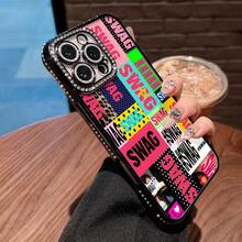 SWAG Pattern Phone Case Compatible With  12 13 14 15 Pro  14 Plus  15 16 Pro Max  17  17 Pro  17 Pro Max And  17 Air Made Of TPU Material Providing Anti-Slip And Drop Protection With A Stylish Design Luxurious Feel And Comfortable Grip A Perfect Gift For Yourself Family Friends And Loved Ones - Black - View 2
