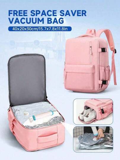 40x20x30cm Wizz Air Ryanair Cabin Backpack - 14" Laptop Compartment, Shoe Storage, Foldable Seat, Cabin Organizer, Suitable For Short Trips, Unisex Minimalist Design, Cabin Bag, Compact Travel Gear, Fashionable Travel Bag, Zipper Secure Closure