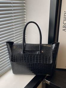 Large-Capacity Stylish And Simple Retro-Style Daily Shoulder Bag, 2026 New Model, Simple Women's Commuter Bag - Black - View 2