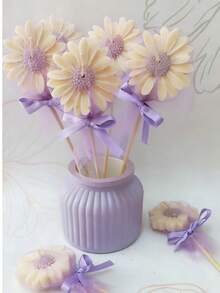 1支/3支装郁金香雏菊蜡烛，伴娘礼物，情人节浪漫装饰，周年纪念礼物，家居装饰 - 多色 - 查看 6