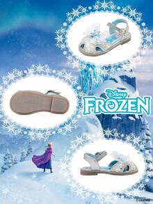 Disney Frozen Authorized Collaboration 1 Pair Children's Princess Sandals,  Princess Sandals, Anna Princess Sandals, Arendelle Princess Sandals, Suitable For Daily, Festival, Sports, Outdoor Wear, Comfortable, Non-Slip, Breathable - Silver - View 4