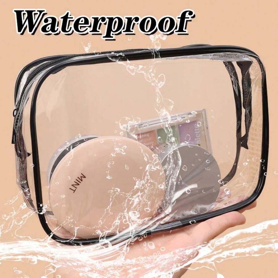 大容量透明便携旅行洗漱化妆包 PVC防水耐磨简约多功能化妆包 - 多色 - 查看 1