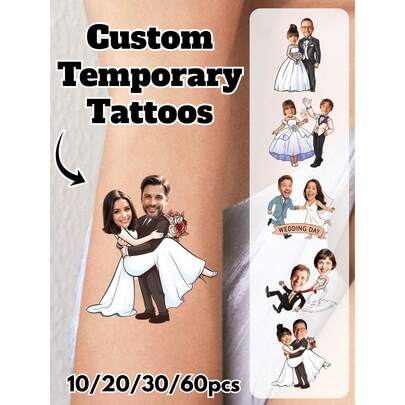 10/20/30/60 pezzi selezionabili, Tatuaggi temporanei come bomboniere per matrimonio, Tatuaggi temporanei personalizzati per coppie, Tatuaggi temporanei personalizzati per il viso, Bomboniere per feste di matrimonio, Bomboniere per addio al nubilato, Regali di San Valentino, Regali per matrimoni, Accessori per matrimoni, Regali per damigelle, Regali di Natale, Regali di Ringraziamento, Regali di Capodanno, Decorazioni per feste, Amore eterno