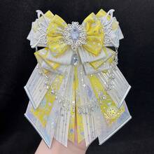 1枚新款可爱时尚装饰胸针，带蝴蝶结，9种颜色可选，银链蝴蝶翅膀手工DIY成品，适合宅男、偶像粉丝、角色扮演、洛丽塔、动漫、卡通、游戏配件 - A - 查看 19