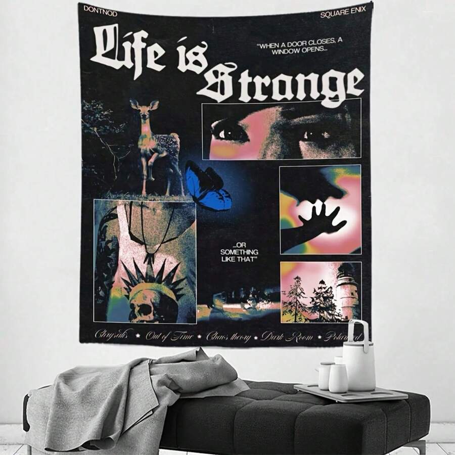 1件 Life Is Strange 塔罗牌嬉皮风格挂毯 - 色彩鲜艳的涤纶装饰品,印有励志名言和艺术拼贴图案,非常适合卧室、宿舍或客厅家居装饰,打造嬉皮风格房间。 - 1PC - 查看 1