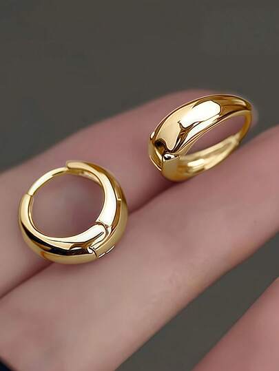 2pcs Elegant French Style Hoop Earrings, Stainless Steel, Low Allergy, Non-Fading, Comfortable, Retro Sexy Design, Suitable For Daily And Party Wear, Valentine's Day Gift, For Girls, All Season Accessory