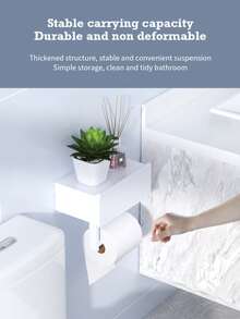 多功能浴室纸巾架，防水带抽屉卫生纸分配器，浴室收纳架 - 1739B - 查看 6