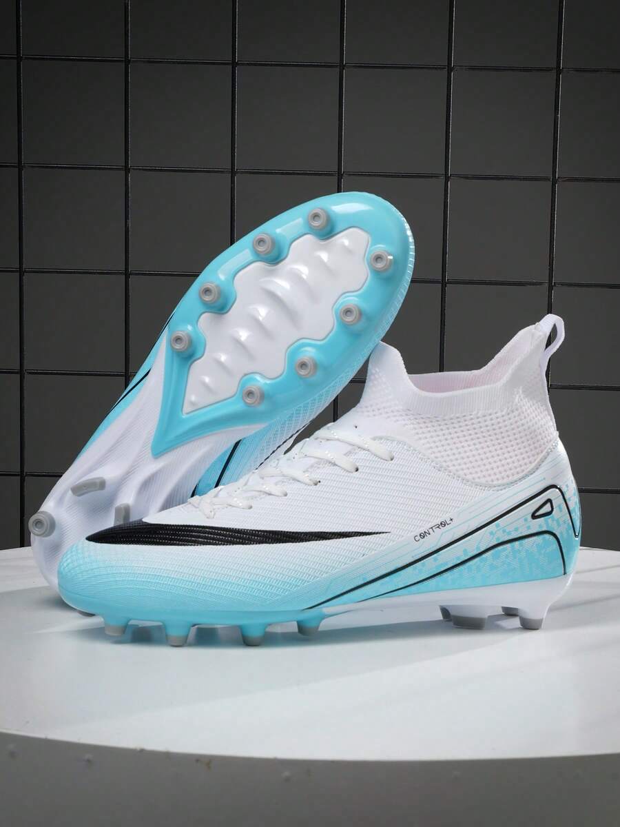 New Arrival Football Shoes Recommended For Men And Teenagers, Sports Soccer Shoes With Long Studs, Non-Slip, For All Seasons, Suitable For Daily Grass Football Training And Matches - White - View 1