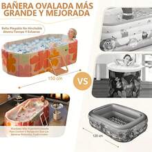 Bañera rosa independiente integrada con tapa, bañera plegable portátil para adultos, fácilmente plegable sin necesidad de inflarla, adecuada para viajes y espacios reducidos. - A - Ver 7