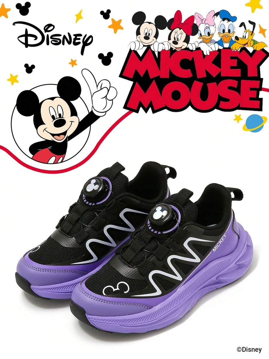 Disney 1 Pair Kids' Sneakers, Suitable For Daily Wear, Festivals, Sports, Outdoor Activities, Comfortable, Non-Slip, Durable, Breathable (Boys' Sneakers, Boys' Skate Shoes, Kids' Sports Shoes, Girls' Sneakers, Girls' Skate Shoes) - Black - View 1