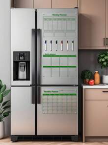 1 Bộ sản phẩm làm từ chất liệu acrylic nhiều màu (Khoảng 38 cm dài x 20 cm rộng) gồm nhãn dán tủ lạnh từ tính, lịch hàng ngày có thể xóa khô, lịch kế hoạch bữa ăn hàng tuần, bảng kế hoạch tuần, bảng ghi nhớ trong suốt, bảng nhắc nhở, bảng tin nhắn, bảng viết có thể tái sử dụng cho phòng khách, nhà bếp, lập kế hoạch công thức nấu ăn (Kèm theo 6 bút viết bảng trắng có đầu xóa được, có thể tái sử dụng sau khi lau sạch!) - trong suốt - Xem 2