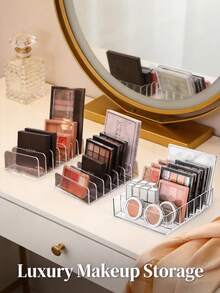 3pcs Transparent Acrylic Makeup Organizer Set | Lipstick & Eyeshadow Palette Storage | Vanity Makeup Display Rack, Makeup Room Decor,Makeup Bag,Travel Essential - Multicolor - View 11