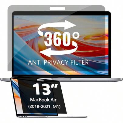 360 Privacy Screen Protector Compatible Pro 13 Inch (2016 - 2022, M1, M2), Privacy Screen For MacBook 13 Inch (2018 - 2021, M1), Anti - Anti Fingerprint/Anti Blue Light/Anti