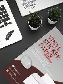 20 hojas A4 de papel adhesivo vinílico blanco brillante imprimible de KRYON - Papel autoadhesivo resistente al agua, solo para impresora de inyección de tinta, para etiquetas DIY, calcomanías y manualidades - 20 HOJAS - Ver 10