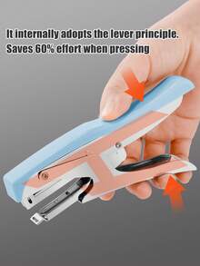 1 件手持式轻松订书机，多功能便携式手动金属装订器，符合人体工程学，适合家庭/学校/办公室使用 - 均碼 - 查看 8