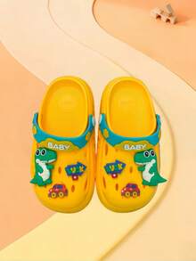 Cartoon Dinosaur Breathable Sandals For Kids Boys & Girls, Summer - Yellow - View 3