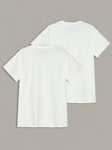 Pack de 2 tops básicos, sencillos y casuales para hombre, tejido cómodo - Blanco - Ver 2