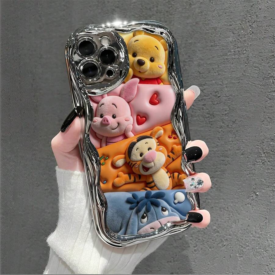 This Brand-New Disney Winnie The Pooh Phone Case Features A Cute And Playful Expression, A Simple And Stylish Appearance, And A Smooth Feel.Made Of Cute And Eye-Catching TPU Material With A 2D Wave Texture, It Includes Camera Protection, Cute Phone Case,Iphone17 Pro Max Case,Polka Dot,Travel Must Haves.Making It An Ideal Choice For Girls. Compatible With IPhone17/16/15/14/13/...12 Mini Pro Max Pro Plus XRXS. It's The Perfect Gift For Friends And Family. Stylish Phone Case, Fun Expression Design, Lightweight And Durable. Cute Phone Case,Iphone17 Pro Max Case,Polka Dot,Travel Must Haves. - 銀色 - 查看 1